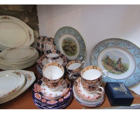 A collection of Royal Doulton Carnation pattern dinner and tea wares H5084 including tureen and cover, six dinner plates, mil