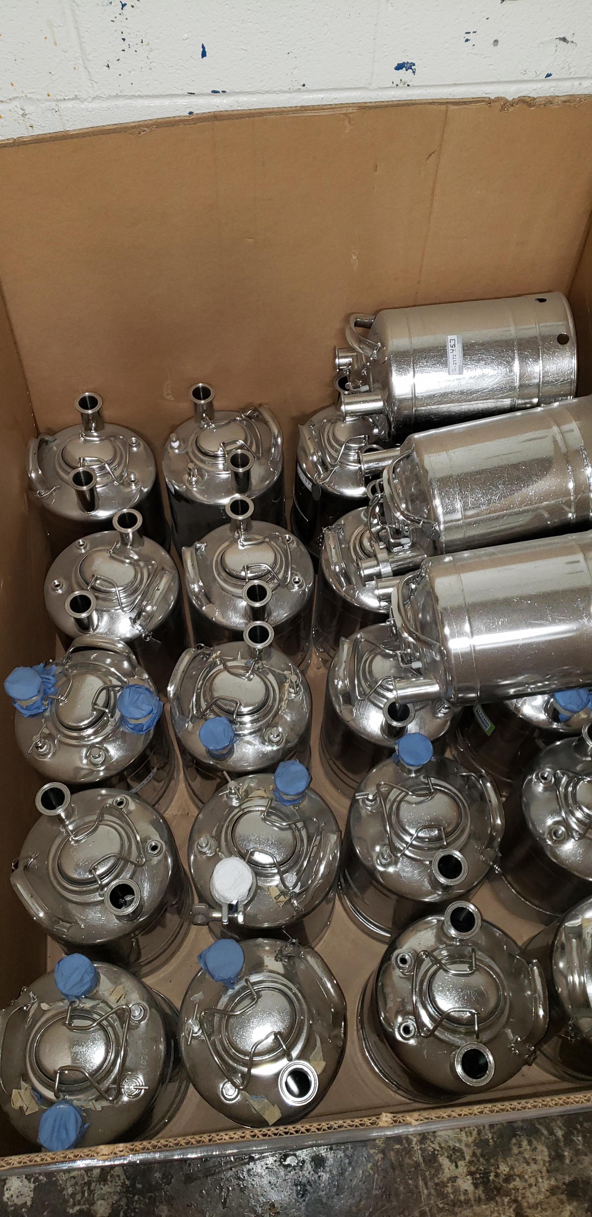 Lot of (26) 316L Stainless Steel pressure canisters