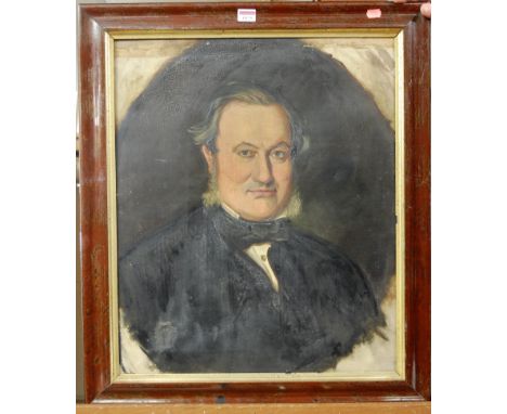 19th century English school - Bust portrait of a gentleman, oil on canvas, 59 x 50cm