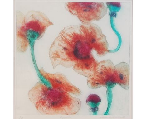 Contemporary Scottish School - Poppies, lithograph printed in colours on wove paper, indistinctly signed, titled and numbered