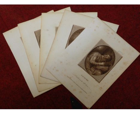 After S Shelley - a quantity of unframed monochrome stipple engravings being portrait studies, all published London circa 178