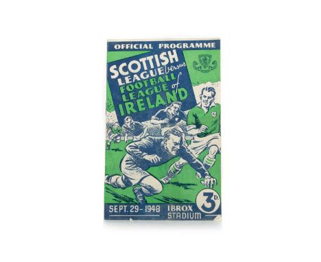 SCOTTISH LEAGUE V FOOTBALL LEAGUE OF IRELAND FOOTBALL PROGRAMME, 1948  Ibrox Stadium, 29th September, 1948 