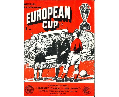 EINTRACHT, FRANKFURT V REAL MADRID, EUROPEAN CUP FINAL FOOTBALL PROGRAMME, 1960 Hampden Park, Glasgow, 18th May 1960 