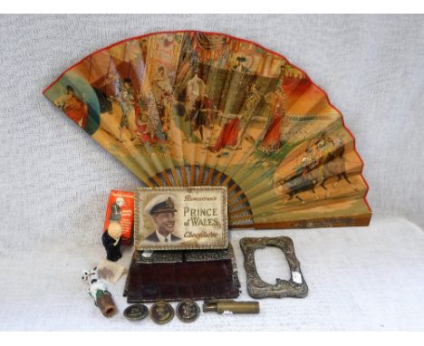 AN EARLY 'MICKEY MOUSE' CERAMIC BOTTLE STOPPER, a silver mounted purse, a 'Smoking Statesman' novelty, a 1920's Prince of Wal
