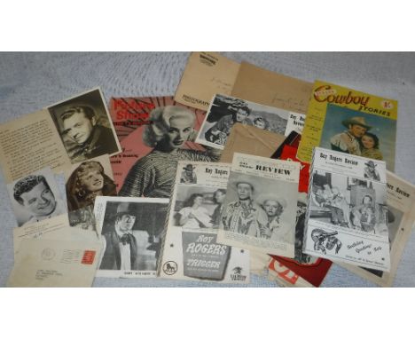 A QUANTITY OF VINTAGE PHOTOGRAPHS, Roy Rogers Review Magazines and others