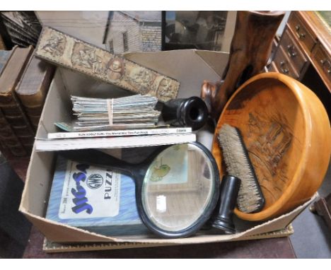A VINTAGE 'GWR' JIG-SAW, a Rowntree Shakespeare tin and sundries