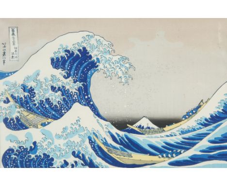 The Great Wave Off Kanagawa off-set colored print24.8 x 37.5 cm (9 3/4 x 14 3/4 in) [sight]framed dimension: 44 x 56.5 cm (17