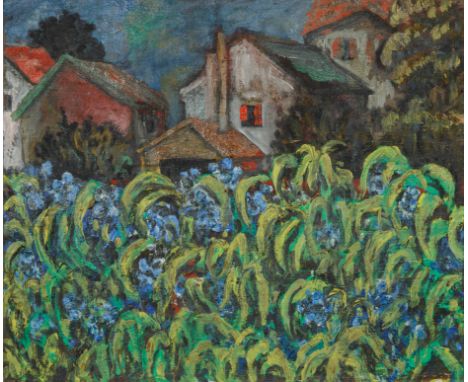 Summertime Bluebells oil on canvas47 x 55.3 cm (18 1/2 x 21 3/4 in.)framed dimensions: 63.5 x 74 cm (25 x 29 1/8 in.)inventor