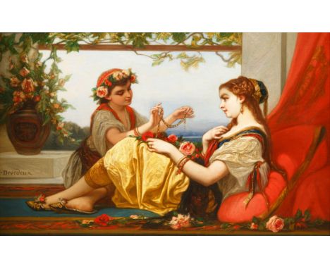 Young Ottoman Women oil on canvas36.5 x 56 cm (14 3/8 x 22 in.)framed dimensions: 53.5 x 74 cm (21 x 29 1/8 in.)signed lower 