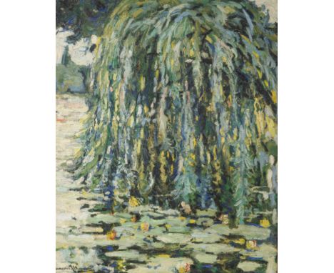 Willow Tree by the River oil on canvas72 x 60 cm (28 3/8 x 23 5/8 in.)framed dimensions: 96 x 83 cm (36 3/4 x 32 5/8 in.)sign