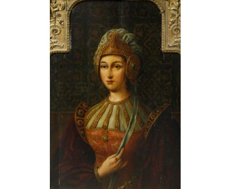 Renaissance Courtesan oil on panel52 x 37 cm (20 1/2 x 14 5/8 in.)framed dimensions: 80 x 59 cm (31 1/2 x 23 1/4 in.)CONDITIO