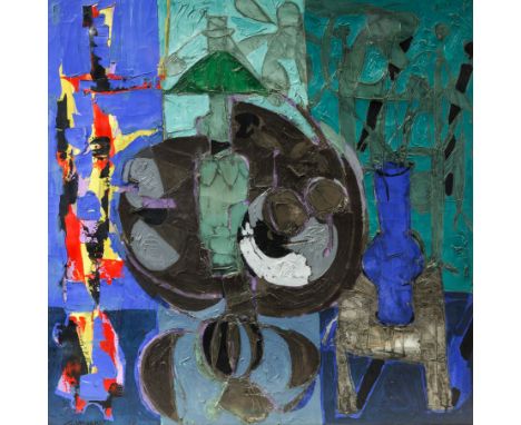 The Green Lamp oil on canvas100 x 100 cm (39 3/8 x 39 3/8 in.)framed dimensions: 104 x 103 cm (41 x 40 1/2 in.)signed lower l