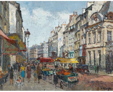 Rue de Rivoli oil on burlap65 x 80.8 cm (25 5/8 x 31 7/8 in.)framed dimensions: 92 x 108.5 cm (36 1/4 x 42 3/4 in.)signed low