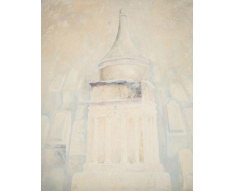 Yehoshafat's Tomb Absalom Pillar 1981-1982oil on burlap159 x 127 cm (62 5/8 x 50 in.)unframedsigned and dated lower right; in