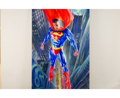 Alex Ross DC Comics - a large colour print on canvas 'Superman - Man of Tomorrow' issued in a limited edition of 195 (No 44),