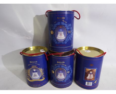 Bell's Old Scotch Whisky - four Royal commemorative sealed decanters each containing 75 cl, 43% vol whisky within original pr
