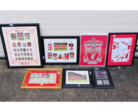 Liverpool Football Club - A collection of wall displays relating to Liverpool to include crest, 100 Players Who Shook The Kop