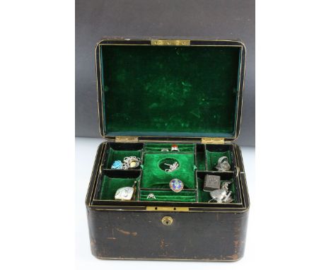 An early 20th century three tier jewellery box complete with contents to include pocket watches, meerschaum pipe and a good q