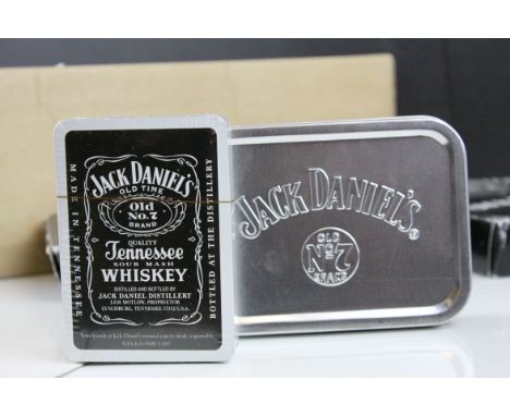 Collection of Nine Boxed and Tinned Jack Daniels Playing Cards plus Two other Playing Card Packs and Coloured Ivory / Bone Ga