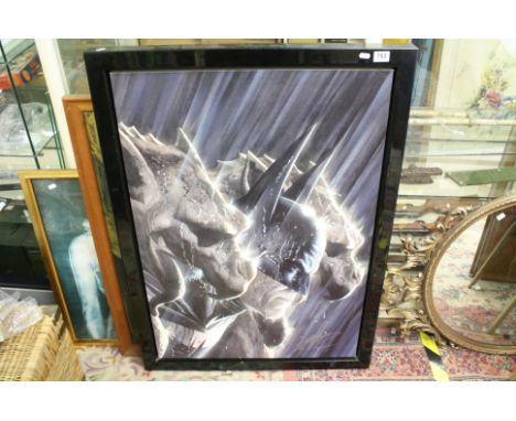 Alex Ross Boxed Canvas Signed Limited Edition Print - D C Comics Batman titled  ' Grim Gargoyles ' released 2014 no. 174/195,