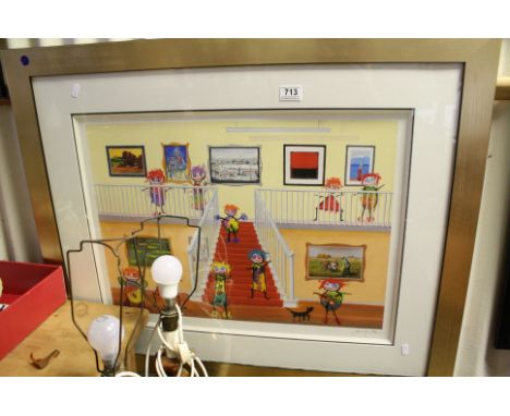 John Wilson, Signed Limited Edition Giclee Print titled ' Step by Step, no.83/295, image size 42cms x 60cms, framed and glaze