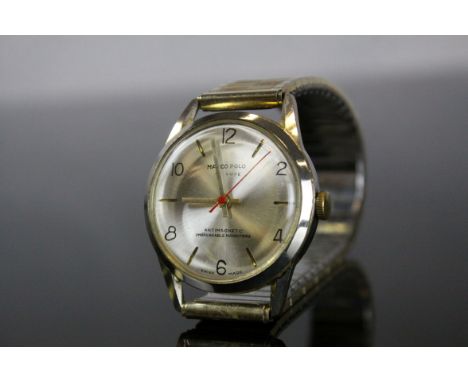 Vintage gents manual wind Marco Polo deluxe Swiss gents watch with rare red second hand