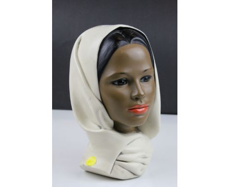 1950's Tretchikoff Style Bust of a Lady wearing a Head Scarf, h.26cms