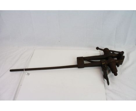 Vintage Large Iron Vice and Two Sash Clamps