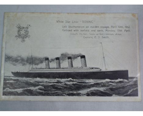 R.M.S. Titanic - an original postcard 'White Star Liner Titanic', ca May, 1912 - Est £40 - £60