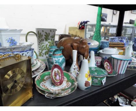 A large collection of glassware and ceramics to include plates, water jugs, trinket dishes and other (qty). Estimate £20 - £4