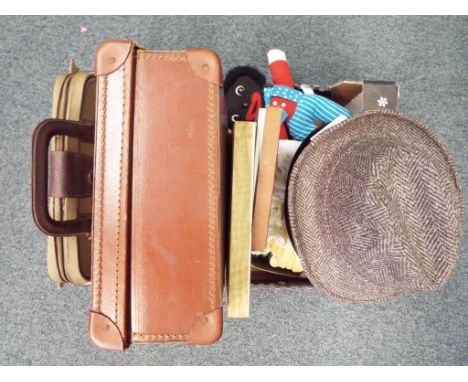 A good mixed lot to include a vintage typewriter, cased, a picnic set, cased, four gentleman's hats, a collection of ladies g