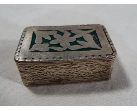A white metal pill box with enamel decoration to the hinged lid, the base stamped 880 - Est £20 - £40