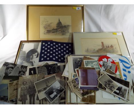 A good lot to include a print of the United States Capitol Building, Washington DC mounted and framed under glass, a print of