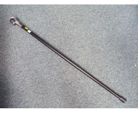 An unusual walking stick with a white metal and glass ball and claw handle Est £20 - £40