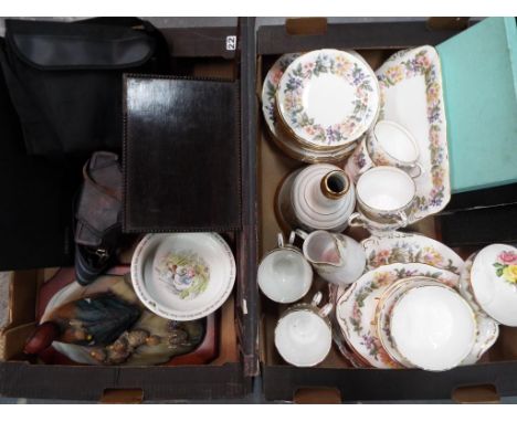 A quantity of approx 30 pieces of Paragon fine bone china, three cameras, a pair of binoculars, a quantity of cased cutlery p