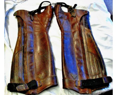 Vintage Horse Riding Spats, made by Mountain Horse, Velcro with zip up sides. Some wear and tear.