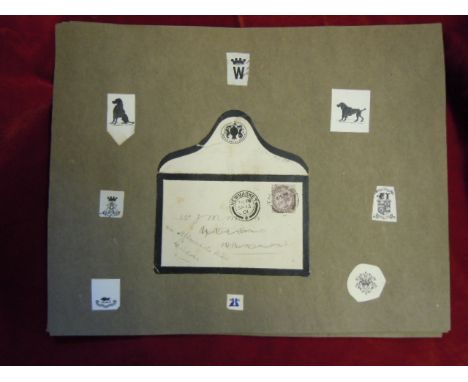 Heraldic - A Collection on scrapbook pages Money crests of nobility, 1901 mourning envelope from Master Of The Horse to Newma