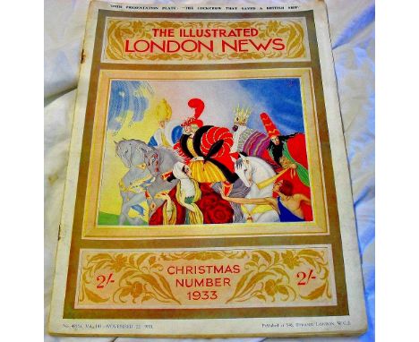 Vintage Magazine:- The Illustrated London news Nov. 22nd 1933, Christmas number. Illustrated in colour and B/W. Articles, sto
