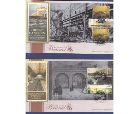 Great Britain - 2006 23rd February Brunel set of 4 First day covers. Benham FDC Printed address.