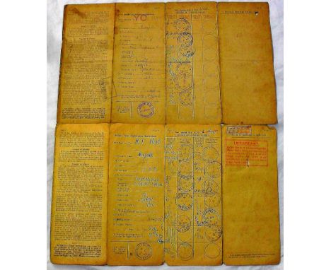 Vintage Motorcycle Reg book Collection (2) - 1926 New Imperial Motorcycle, 2 1/2 HP Reg. No. YO 3499. 1932 Matchless Motorcyc