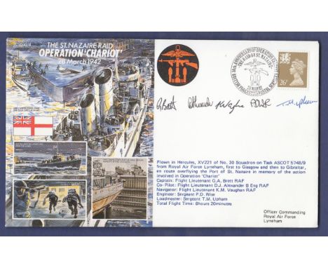 Great Britain - 1992 28th March Operation Chariot BFPO Signed cover with special hand stamp. Printed address. 