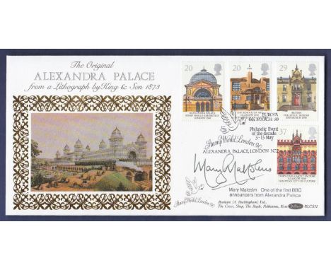 Great Britain - 1990 6th March Europa Benham FDC with Special hand stamp signed by Mary Malcolm one of the first BBC announce