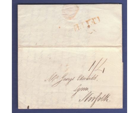 Great Britain Scotland - 1798 EL Leith/K.Lynn, XXX Leith in Red ¼ in manuscript.