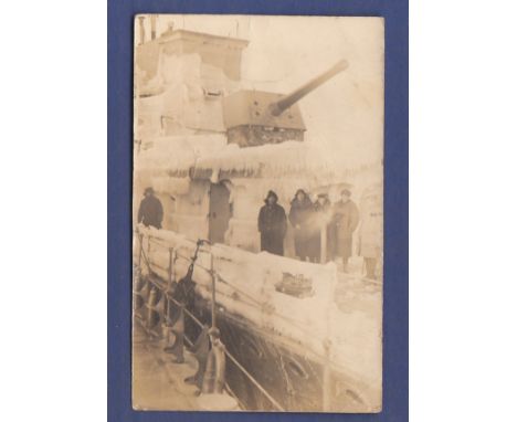 WWI Period British Merchant Navy postcard dated Xmas 1919. Posted Welwyn to Bedfordshire, H.M. Ship no charge stamp, charged 