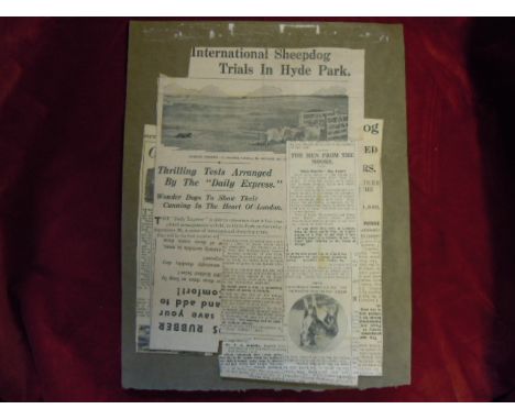 Sheepdog Trials (1931) and Stag Hunting (1930) Various Press Cuttings on these country pursuits.