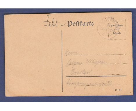 WWI Feldpost with division stamp, 0. Armee-CPS dated 20.10.1914 Sent to Breslau.