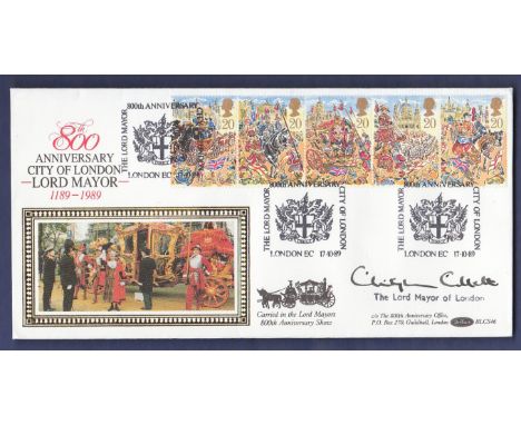 Great Britain - 1989 17th October Lord Mayor of London FDC BLCS46 with Lord Mayor special hand stamp. Printed address.