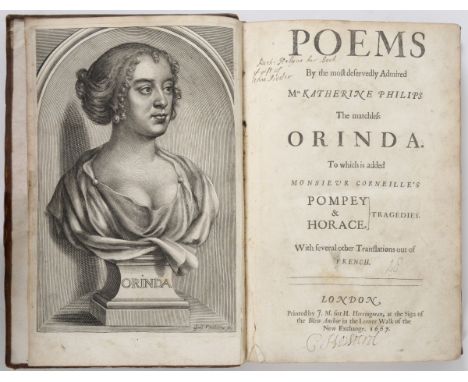 Philips, Katherine. Poems By the most deservedly Admired Mrs Katherine Philips The matchless Orinda, 2 parts in one volume, f