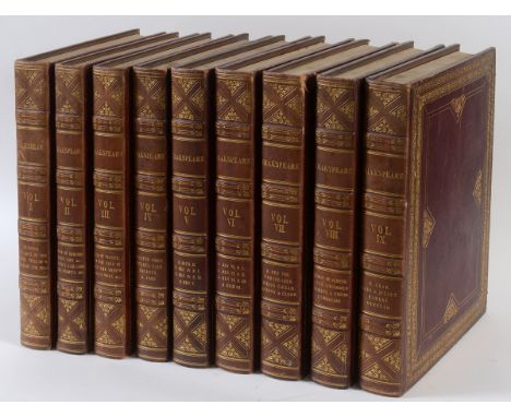 Shakespeare, William. The Dramatic Works... revised by George Steevens, 9 volumes, first edition, half-titles, 96 engraved pl