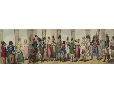 Cruickshank, George. The Englishman's Mentor. The Picture of the Palais Royal, first edition, hand-coloured folding frontispi